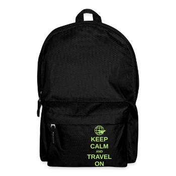 KEEP CALM AND TRAVEL ON - Rucksack - Schwarz - Vorne