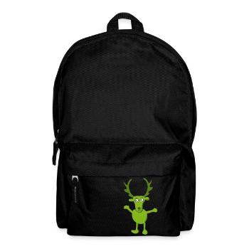 cute smiling cartoon deer in green - Backpack - black - Front