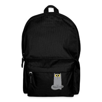 Sitting gray cat - Backpack - black - Front