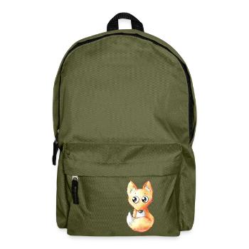 Niedlicher Comic Fuchs - Rucksack - Olivgrün - Vorne