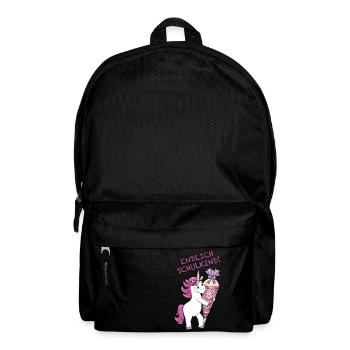 School enrollment Unicorn with sugar cone Back to school - Backpack - black - Front