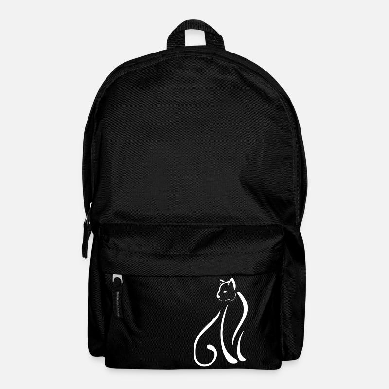 chat (blanc) - Sac à dos - noir