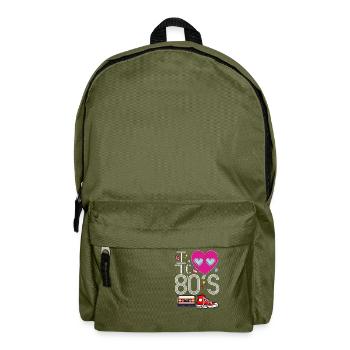 I Herz die achtziger Jahre - Rucksack - Olivgrün - Vorne
