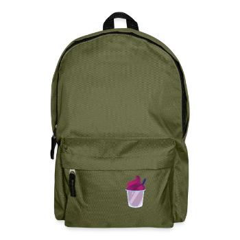 Slush Eis rotes Slush mit Strohhalm - Rucksack - Olivgrün - Vorne