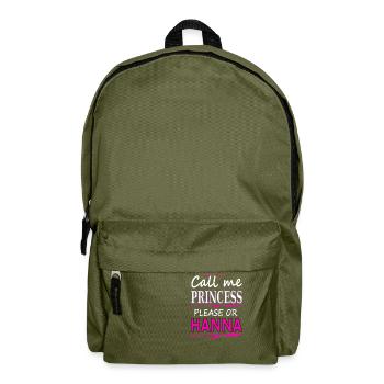 ich heiße Hanna Mädchenname Prinzessin Hanna - Rucksack - Olivgrün - Vorne
