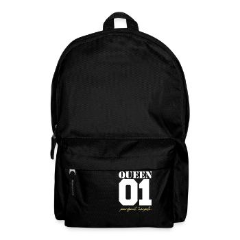 King and Queen Queen couple white and gold - Backpack - black - Front