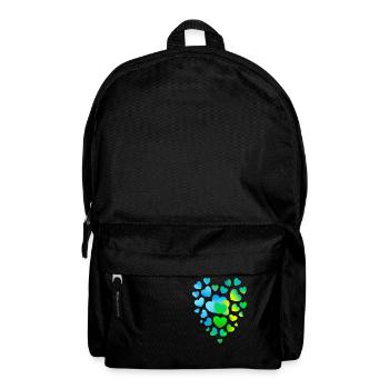 blue hearts, many hearts - Backpack - black - Front