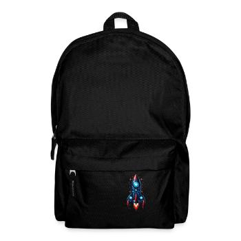 Raketenmann im Weltall - Rucksack - Schwarz - Vorne