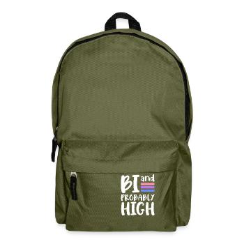 Bi and probably high Bisexual - Rucksack - Olivgrün - Vorne