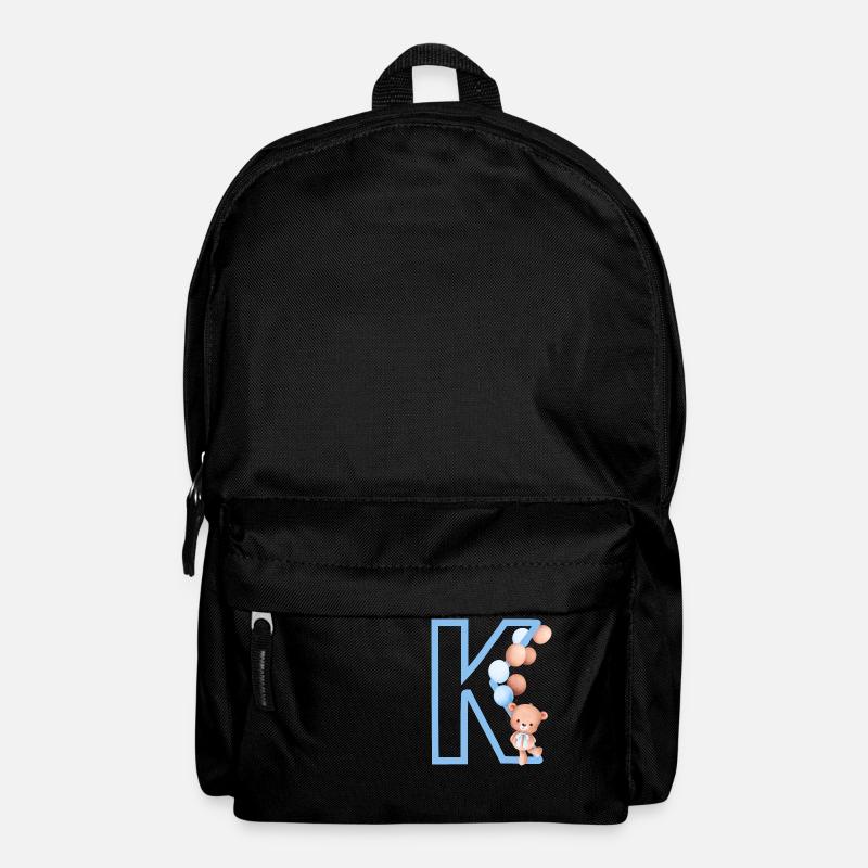 Blauer Buchstabe k Bär - Rucksack - Schwarz