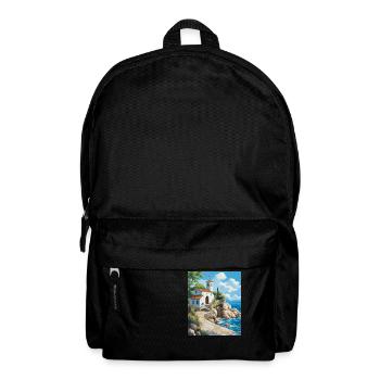 Christian Church by the Sea in Greece - Backpack - black - Front