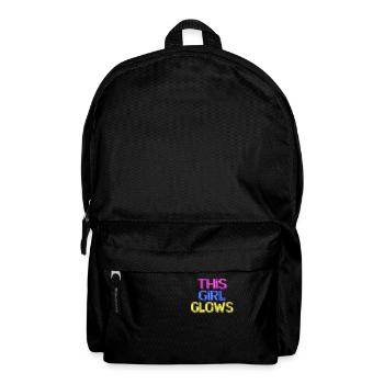 80's This Girl Glows Retro Neon Party - Backpack - black - Front
