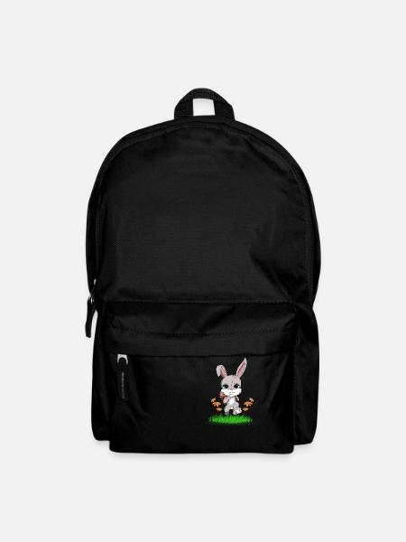Easter bunny with Easter eggs in the basket - Backpack - black
