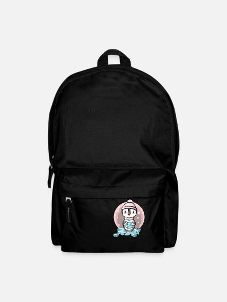 Pingouin fille avec bonnet et glaçons - Sac à dos - noir