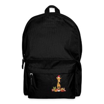 Giraffe Weihnachtsbeleuchtung Weihnachtsmütze Weihnachtsgeschenk - Rucksack - Schwarz - Vorne
