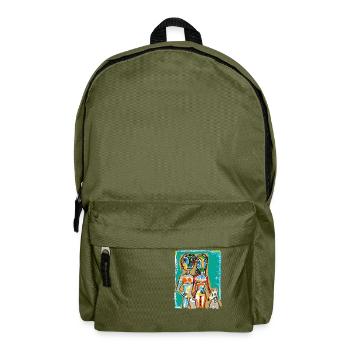Ehepaar mit Hund - Rucksack - Olivgrün - Vorne