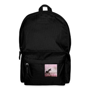 Baby Pferd Rosa Grau Springen - Rucksack - Schwarz - Vorne