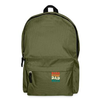 Dada Daddy Dad Bruh Groovy Father Day Men Gift - Backpack - olive green - Front