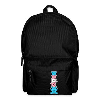 Trans flag bear design for proud trans people - Backpack - black - Front