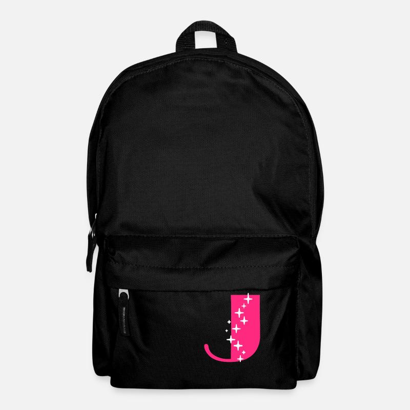 Buchstabe J Glitzer - Rucksack - Schwarz