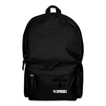 I Lift Because i'm Depressed Workout Motivation - Sac à dos - noir - Devant