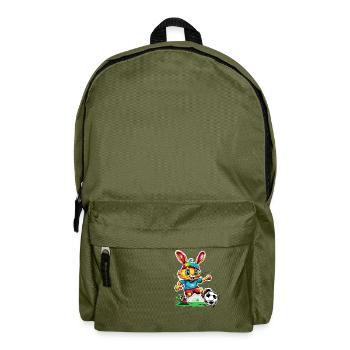 Lapin de football / Animal / Football / But / Sport - Sac à dos - vert olive - Devant