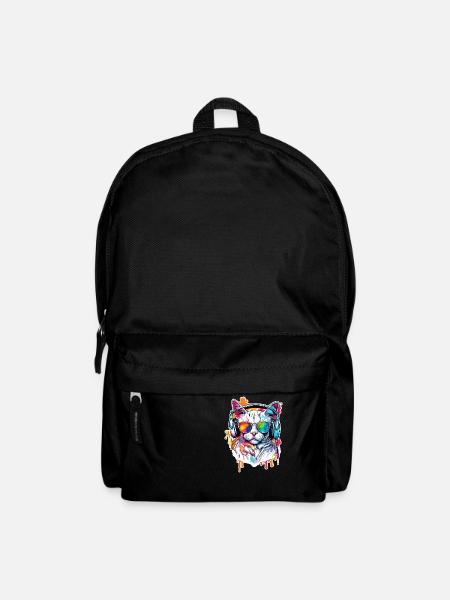 Kopfhörer / Audio / Musik / Tier / Katze / cool - Rucksack - Schwarz