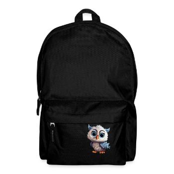 Hibou mignon avec de grands yeux pour les bébés et les enfants - Sac à dos - noir - Devant