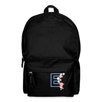 Blue Letter E Bear - Backpack - black - Front
