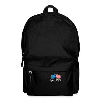 Amerikanische Flagge Sonnenbrille Sterne Streifen Grafik 4. - Rucksack - Schwarz - Vorne