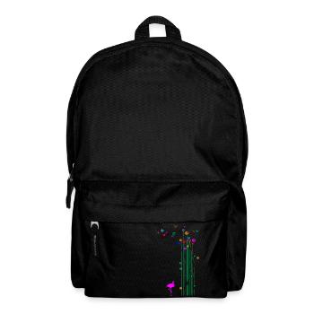 Spring Flamingo Flower Butterfly Valentine's Day - Backpack - black - Front