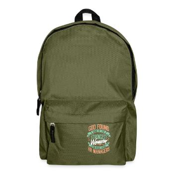Strong Woman HR Managers Profession Gift Idea - Backpack - olive green - Front