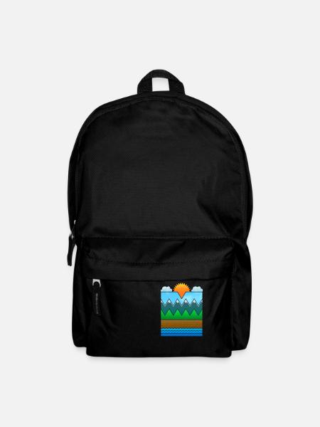 Landschaft (minimal) - Rucksack - Schwarz