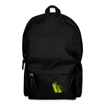 Abstract feather / line / green / pattern - Backpack - black - Front