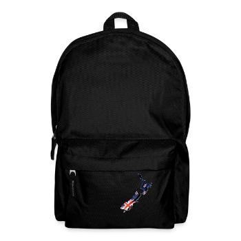 Vrai drapeau de la Nouvelle-Zélande - Carte du drapeau - Sac à dos - noir - Devant