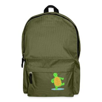 Hand drawn dancing turtle - Backpack - olive green - Front