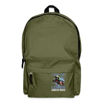 This Kid Loves Monster trucks - Backpack - olive green - Front