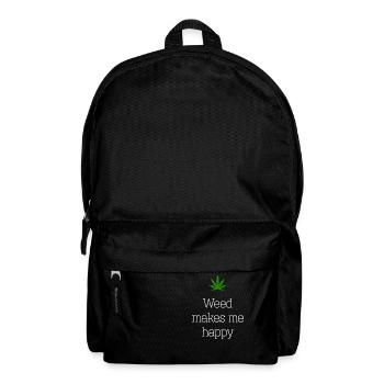 l’herbe me rend heureux cannabis marijuana - Sac à dos - noir - Devant