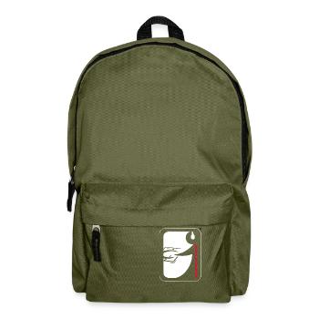Logo weiß rot - Rucksack - Olivgrün - Vorne
