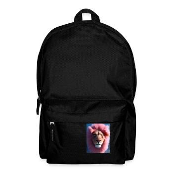 Comic Cartoon Drawing of a queer Lioness lion - Backpack - black - Front