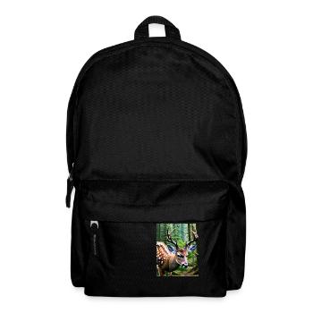 Cool Comic Portrait of a wild fallow deer majestic - Backpack - black - Front