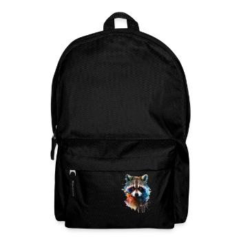 Waschbär Aquarell Coole Art-Motive Klimaschutz - Rucksack - Schwarz - Vorne