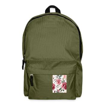 Wasserfarben Rose - Rucksack - Olivgrün - Vorne