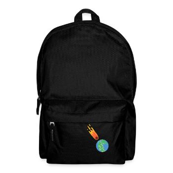 hugadino Meteorit trifft Pangea, Dino, Dinosaurier - Rucksack - Schwarz - Vorne