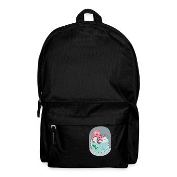 oktopus am Rande eines Aquariums Grafik cool - Rucksack - Schwarz - Vorne