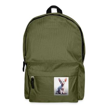Sphynx Cat porcelain - Backpack - olive green - Front