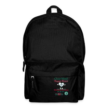 Clear Mind Happy Heart Christmas Sobriety Design - Backpack - black - Front