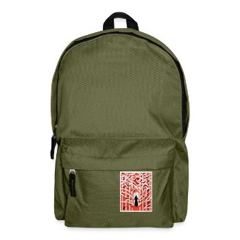 Scherenschnitt Vögel - Rucksack - Olivgrün - Vorne