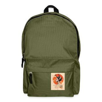 Steinbock-Collage - Rucksack - Olivgrün - Vorne