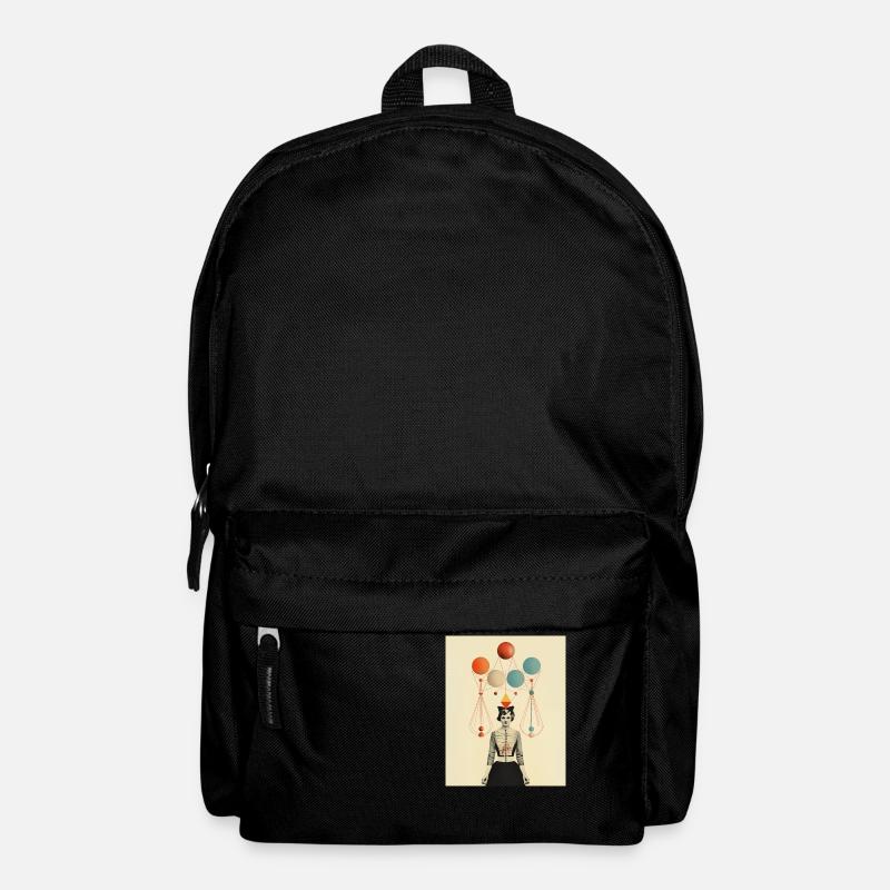 Denkende Zirkusdame Papiercollage - Rucksack - Schwarz